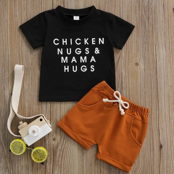 Other - NEW Boy's Chicken Nugs & Mama Hugs Outfit